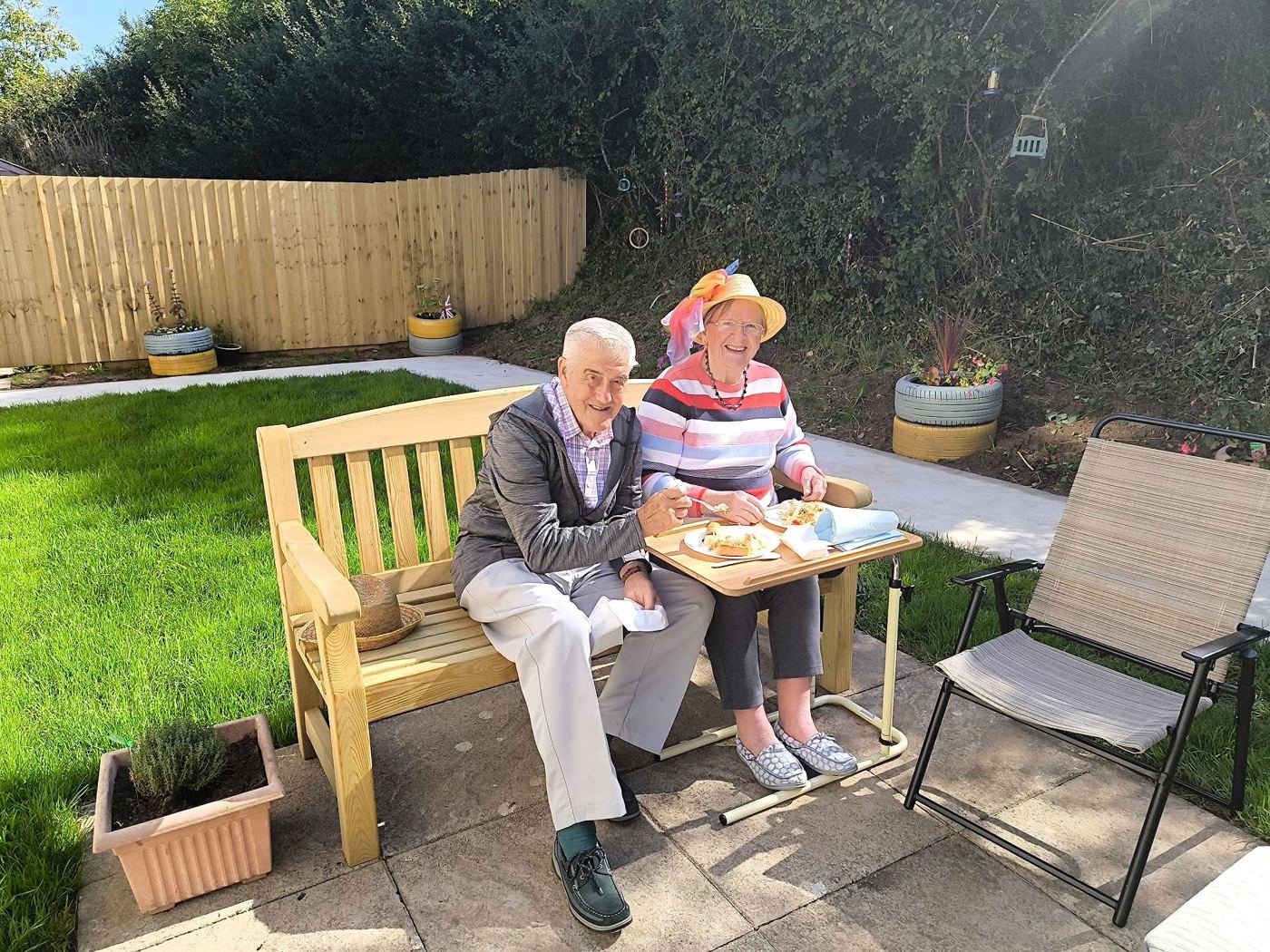 Residents enjoying a home-cooked breakfast together at Rickeston Mill