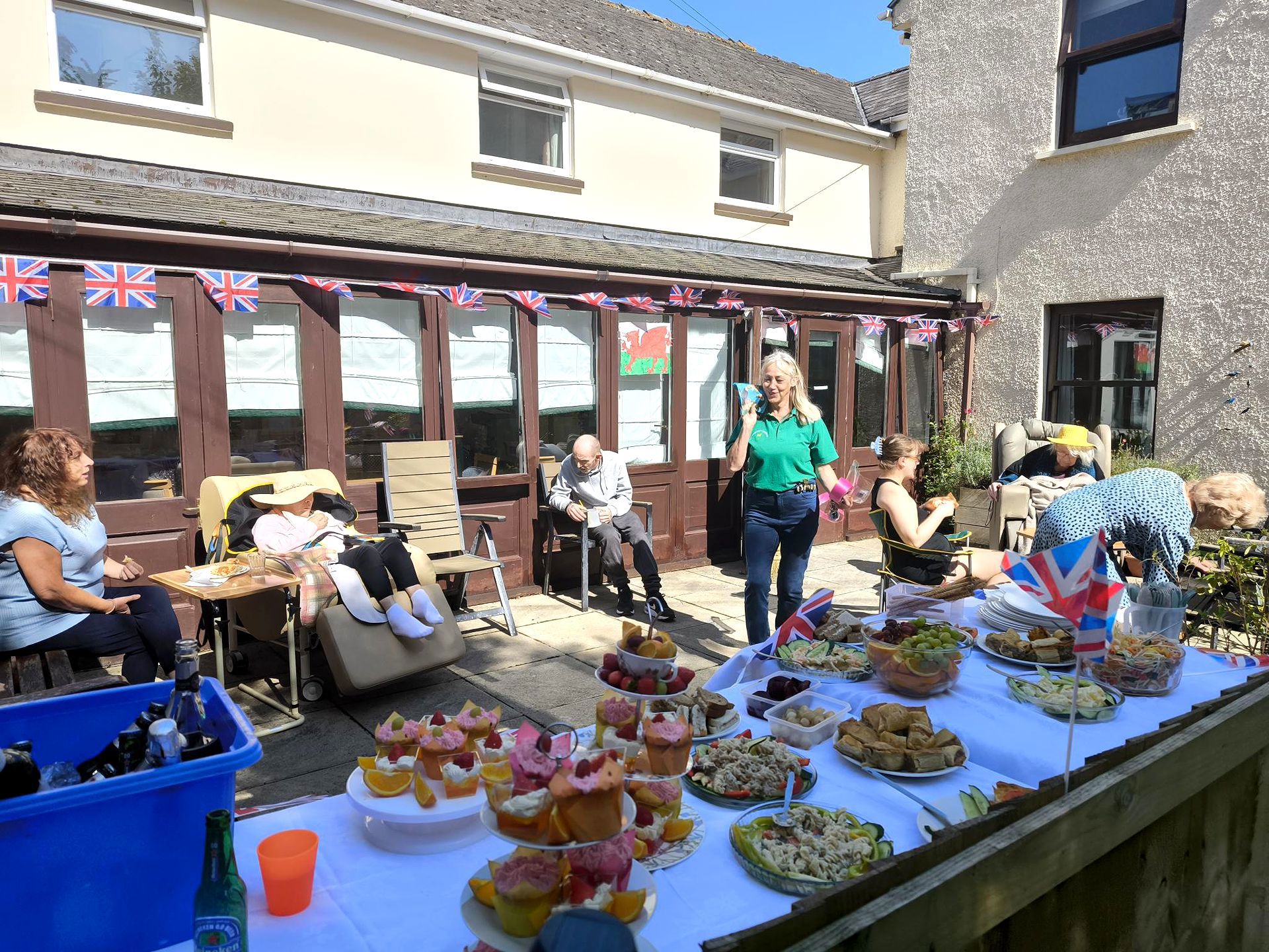 Residents enjoying a home-cooked meal together at Rickeston Mill