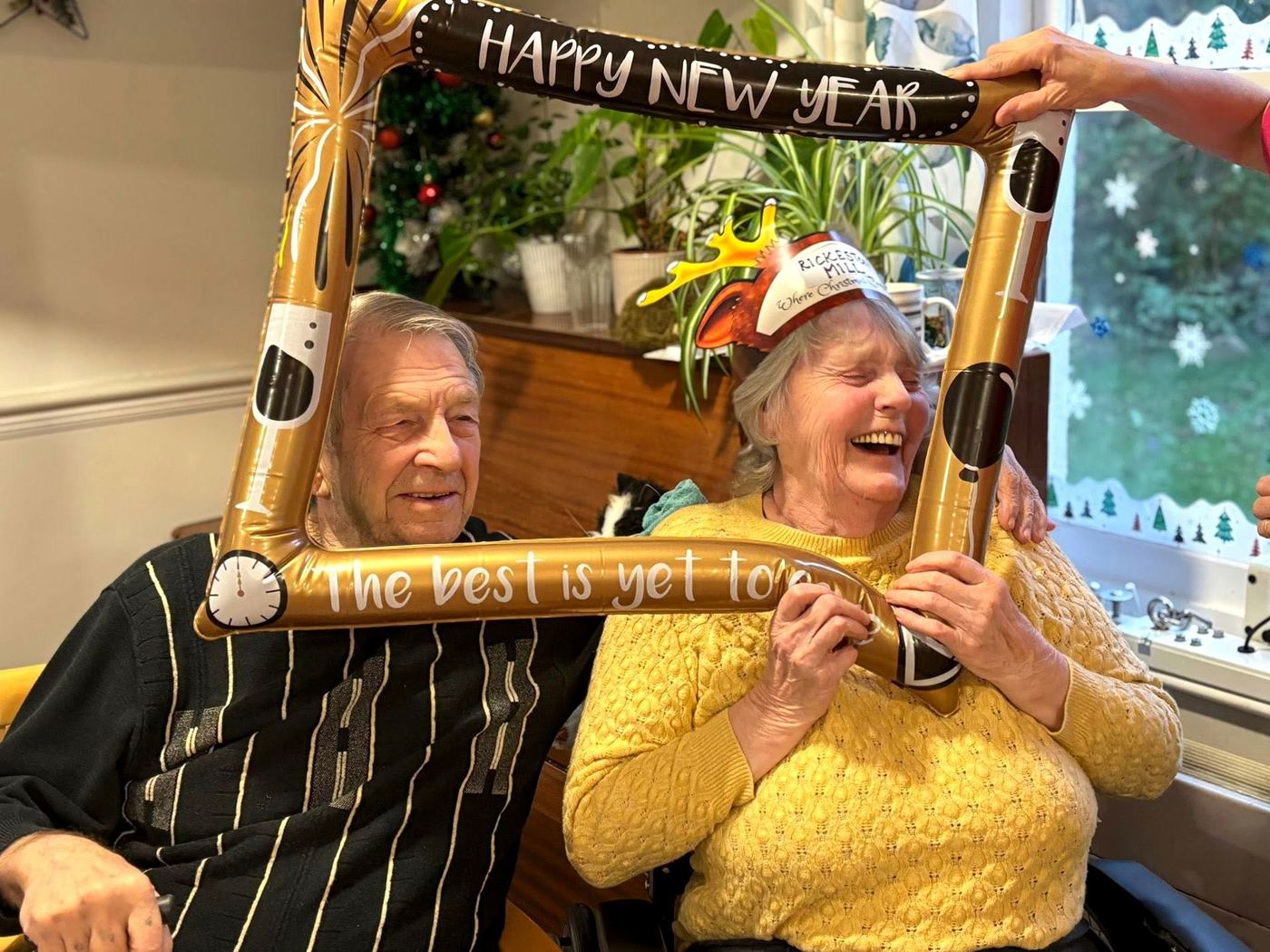 Residents enjoying the patio and gardens